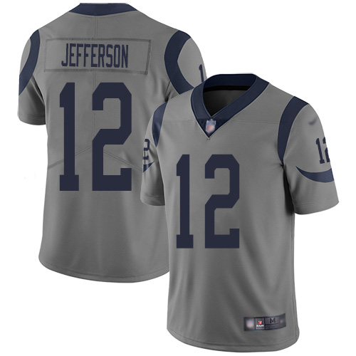 Nike Rams #12 Van Jefferson Gray Youth Stitched NFL Limited Inverted Legend Jersey